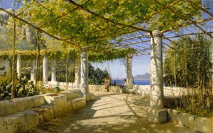 Pergola na Capri z widokiem na Wezuwiusz
