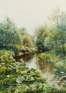 Letni Dzień nad Strumieniem; Letni dzień nad rzeką autorstwa Peder Monsted