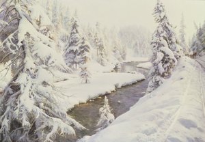 Zimowy krajobraz, St Moritz autorstwa Peder Monsted