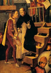 Skazany mężczyzna idzie do sądu inkwizycji, fragment z Autodafe pod przewodnictwem San Domenico Guzman przez Pedro Berruguete (około 1450-około 1504) autorstwa Pedro Berruguete