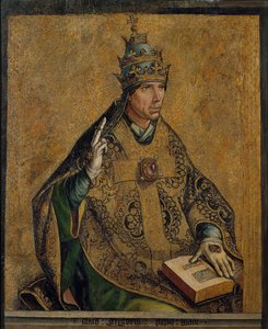 le Pape Gregoire Ier le Grand - Św. Grzegorz Wielki - Berruguete, Pedro (1450-1503) - c. 1495 - Olej na drewnie - 85,5x70 - Narodowe Muzeum Sztuki Katalonii, Barcelona autorstwa Pedro Berruguete