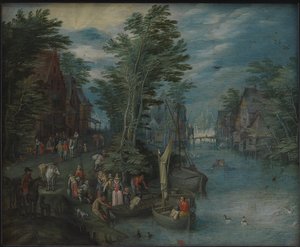 Wioska nad rzeką autorstwa Peeter Gijsels