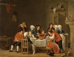 Scena biesiadna w chłopskiej chacie autorstwa Pehr Hilleström