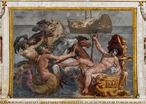 Neptun i statek Ulissesa, fragment z Sali Polifema