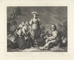 Rodzina pasterska w krajobrazie autorstwa Pellegrino dal Colle