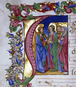Chrystus naucza swoich uczniów, w ramach początkowego „ja”, ok. 1480