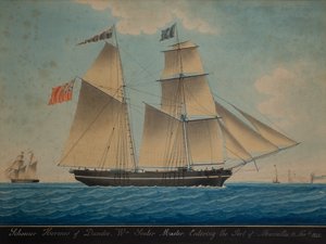 Szkuner Hermes z Dundee wkracza do Marsylii autorstwa Pelligure Pelligure