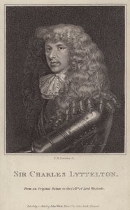 Sir Charles Lyttelton , angielski polityk i gubernator kolonialny Jamajki (grawerowanie)