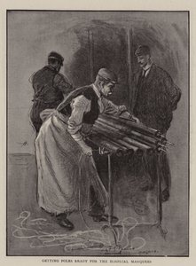 Przygotowanie Polaków do szpitalnych namiotów autorstwa Percy F.S. Spence
