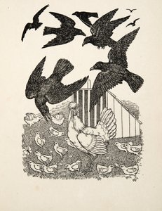 Licząca wrona, z „Stu anegdot zwierząt”, wyd. 1924 autorstwa Percy J. Billingshurst