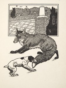 W pogoni za lisem, z „Stu anegdot zwierząt”, wyd. 1924 autorstwa Percy J. Billingshurst