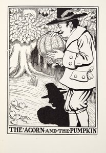Żołądź i dynia, z Fontaine Fables, wyd. 1905