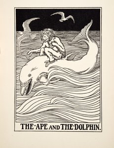 Małpa i delfin, z Stu bajek Ezopa, wyd. 1903