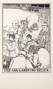 Relikty niosące tyłek, z Fontaine Fables, wyd. 1905 (grawerowanie) autorstwa Percy J. Billingshurst