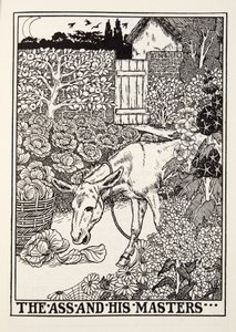 The Ass and his Masters, z Fontaine Fables, wyd. 1905 autorstwa Percy J. Billingshurst