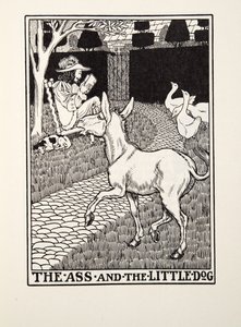 Osioł i piesek, z Fontaine Fables, wyd. 1905
