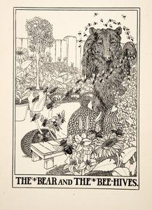 Niedźwiedź i ule, z Stu bajek Ezopa, wyd. 1903 (rycina) autorstwa Percy J. Billingshurst