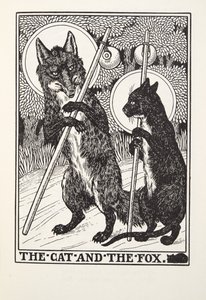 Kot i lis, z Fontaine Fables, wyd. 1905