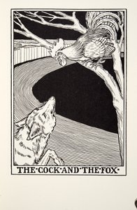 Kogut i lis, z Fontaine Fables, wyd. 1905 autorstwa Percy J. Billingshurst