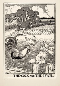 Kogut i klejnot, z Stu bajek Ezopa, wyd. 1903