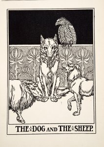 Pies i owca, z Stu bajek Ezopa, wyd. 1903