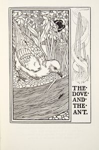 Gołąb i mrówka, z Fontaine Fables, wyd. 1905 autorstwa Percy J. Billingshurst