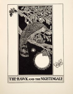 Jastrząb i słowik, z Stu bajek Ezopa, wyd. 1903