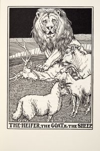 Jałówka, Koza i Owca, z Fontaine Fables, wyd. 1905