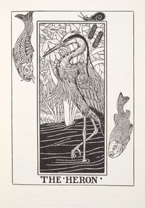 Czapla, z Fontaine Fables, wyd. 1905 (grawerowanie) autorstwa Percy J. Billingshurst