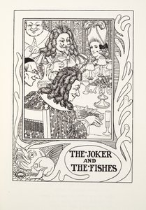 Joker i ryby, z Fontaine Fables, wyd. 1905 (grawerowanie) autorstwa Percy J. Billingshurst