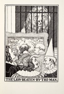 Lew pobity przez człowieka, z Fontaine Fables, wyd. 1905