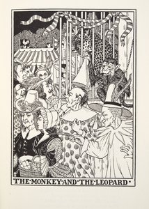 Małpa i lampart, z Fontaine Fables, wyd. 1905