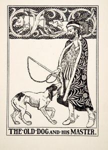 Stary pies i jego pan, z Stu bajek Ezopa, wyd. 1903 autorstwa Percy J. Billingshurst
