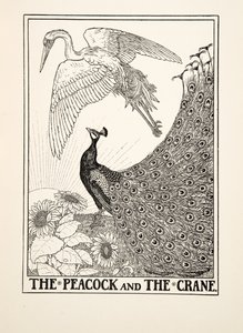 Paw i żuraw, z Stu bajek Ezopa, wyd. 1903