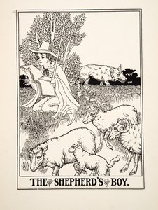 Chłopiec pasterz, ze Stu bajek Ezopa, wyd. 1903