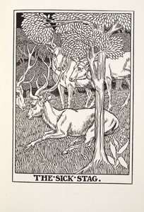 The Sick Stag, z Fontaine Fables, wyd. 1905