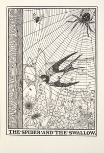 Pająk i jaskółka, z Fontaine Fables, wyd. 1905