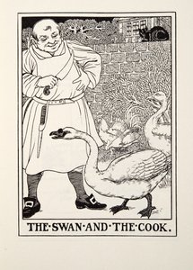 Łabędź i kucharz, z Fontaine Fables, wyd. 1905