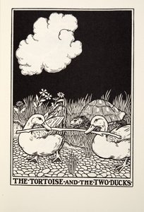 Żółw i dwie kaczki, z Fontaine Fables, wyd. 1905