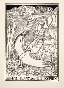 Tuńczyk i delfin, z Stu bajek Ezopa, wyd. 1903
