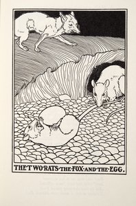 Dwa szczury, lis i jajko, z Fontaine Fables, wyd. 1905