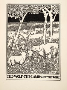 Wilk, Baranek i Koza, ze Sto bajek Ezopa, wyd. 1903 (rycina) autorstwa Percy J. Billingshurst
