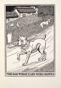 Pies, któremu przycięto uszy, z Fontaine Fables, wyd. 1905