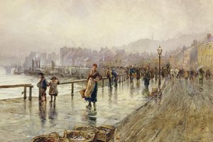 Mokry dzień w Whitby (akwarela na papierze)