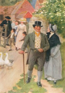 Ilustracja do książki Adam Bede autorstwa George Eliot (kolorowa litografia)