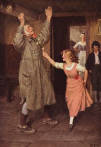 Ilustracja do Wichrowych Wzgórz Emily Bronte (kolor lito) autorstwa Percy Tarrant