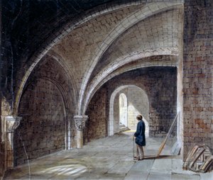 Krypta pod kościołem św. Jakuba w murze, Wood Street Square, City of London, 1855.