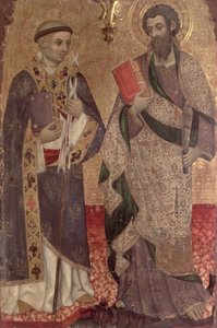 Fragment św. Bartłomieja i św. Bernarda z Clairvaux z ołtarza klasztoru św. Dominika z Manresy