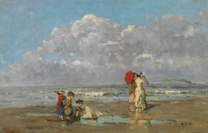 Na plaży (olej na płótnie) autorstwa Pericles Pantazis