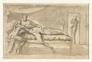 Amor i Psyche w pokoju autorstwa Perino del Vaga (possibly)